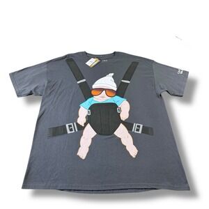 NWT Caesars Palace The Hangover Baby Carlos Carrier Gray T-Shirt Funny Sz 2XL